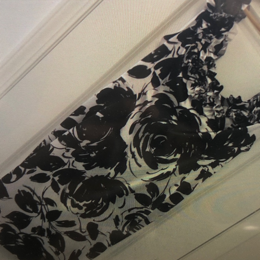 Floral Black and White Dress